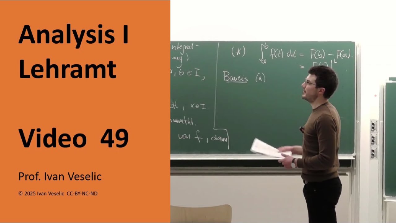 Vorlesung Analysis I fürs Lehramt (Video 49)