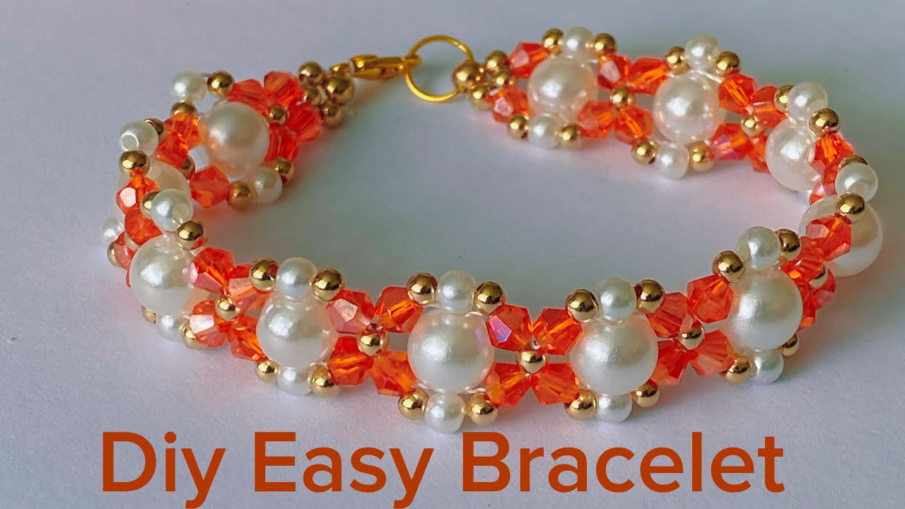 Diy Crystal and Pearl Beads Bracelet | Easy and Simple Bracelet Tutotial | Diy Bracelet Making 