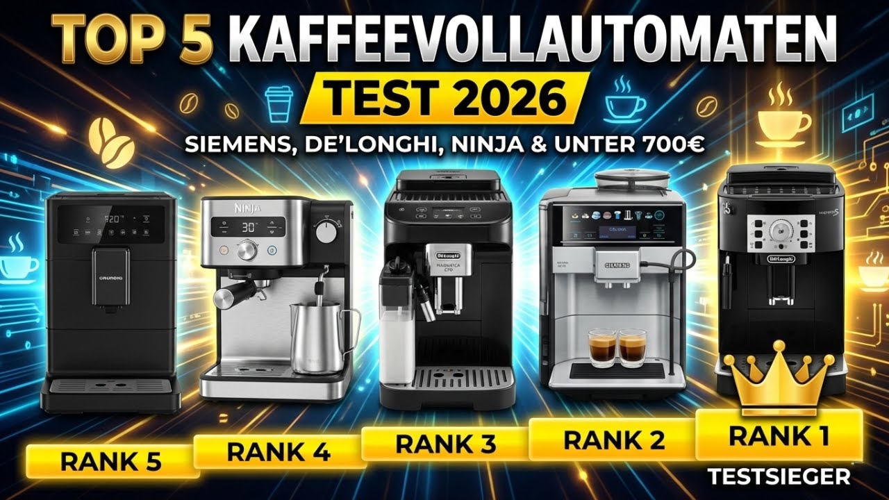 Bester Kaffeevollautomat Test 2026 🏆 Top 5 unter 700&euro; (Siemens, DeLonghi & Ninja)