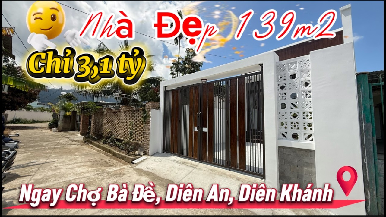 Nhà Đẹp 138m2 Giá 3,1 Tỷ Diên An | 4 Phòng Ngủ, Sân Ô Tô, Gần Nha Trang| Ngay Chợ Bà Đề Diên An