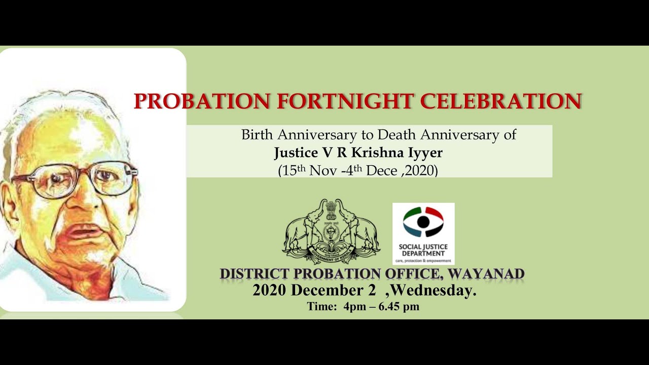 Social Justice Department- National Webinar- Probation Fortnight Celebration (DPO Wayanad) SJDKerala