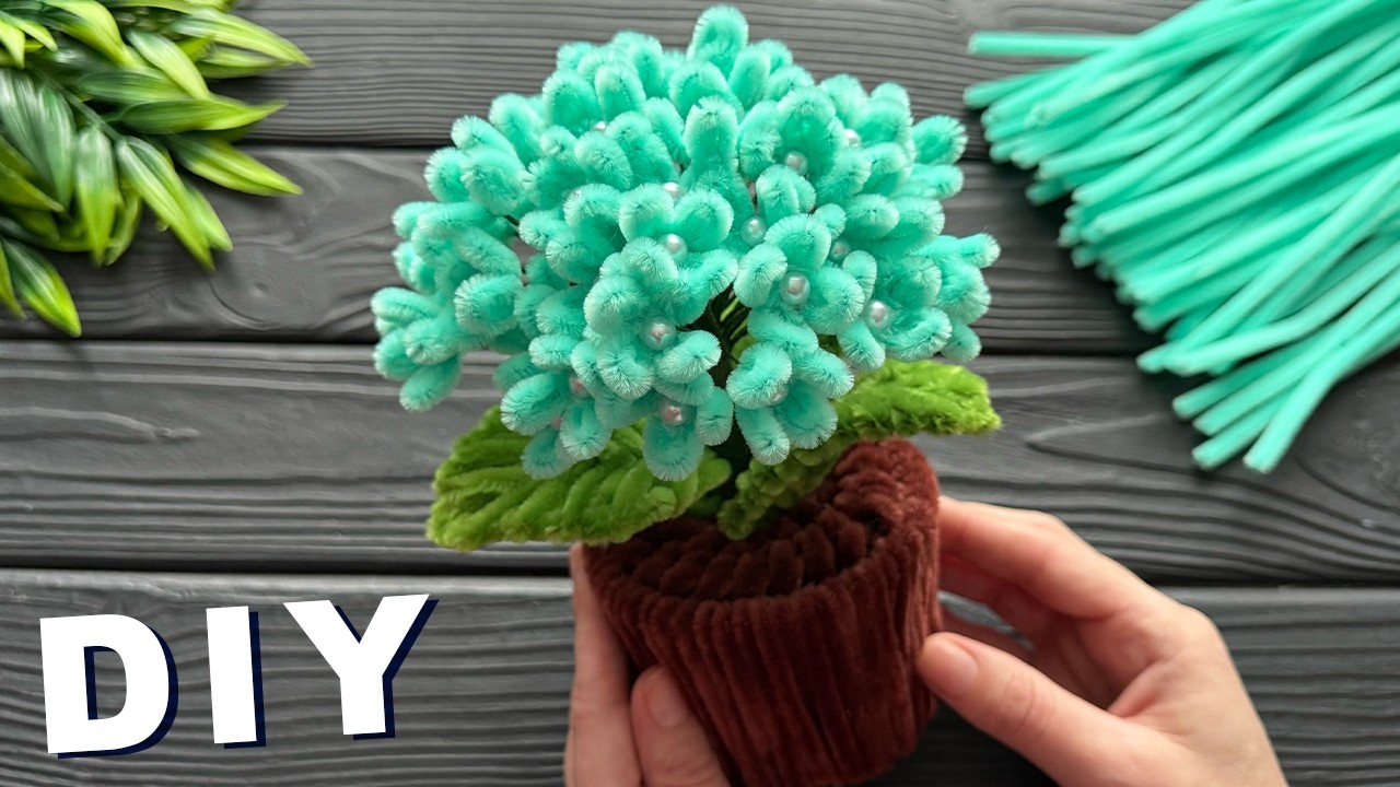 DIY Pipe Cleaner Crafts How to Make Easy Flowers basket from Chenille Stems Pipe Cleaner Flower