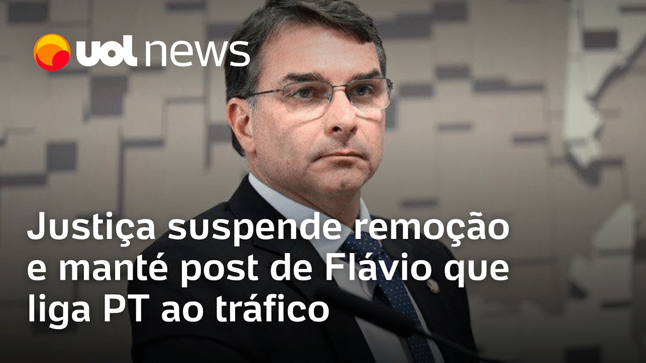 Justiça suspende remoção e mantém post de Flávio que liga PT ao tráfico: 