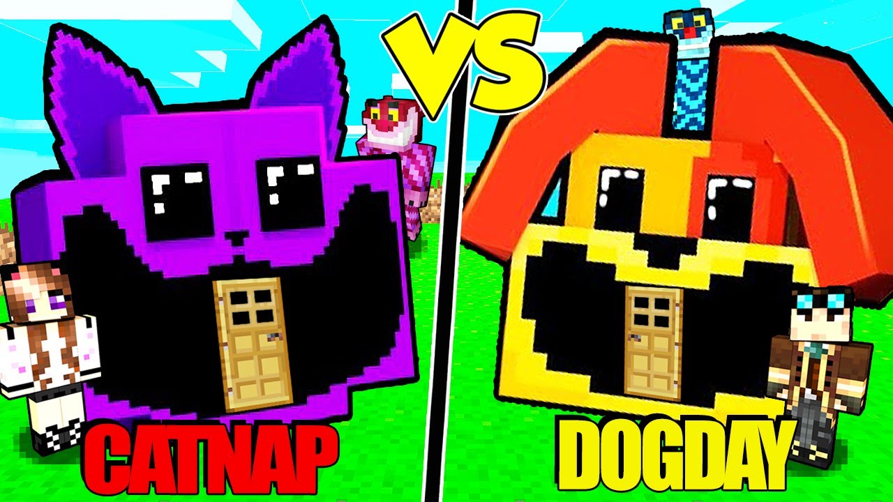 CASA CATNAP CONTRO CASA DOGDAY SU MINECRAFT!!