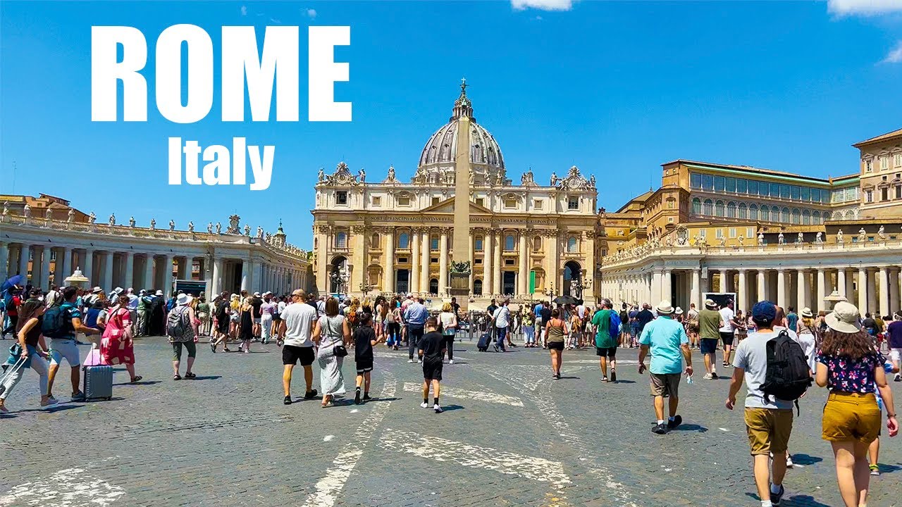 4K HDR ROME Walking Tour around the St. Peter's Basilica Vatican City Italy