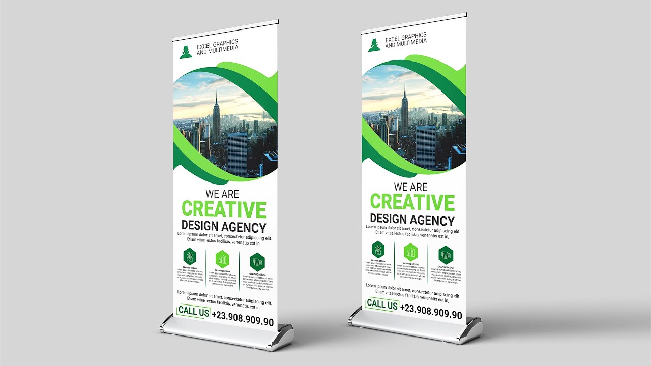 Learn how to design creative print ready rollup banner in corelDRAW Tutorial