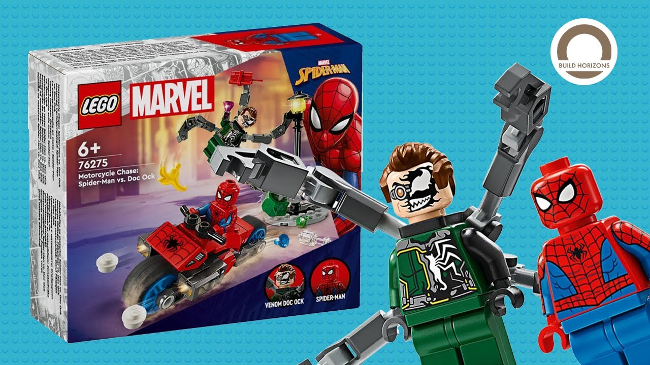 LEGO Marvel 76275 Motorcycle Chase: Spider-Man vs. Doc Ock Speed Build