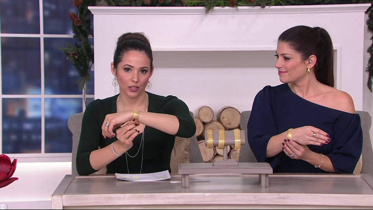 Italian Gold Wide Mesh Design Bracelet, 14K Gold on QVC
