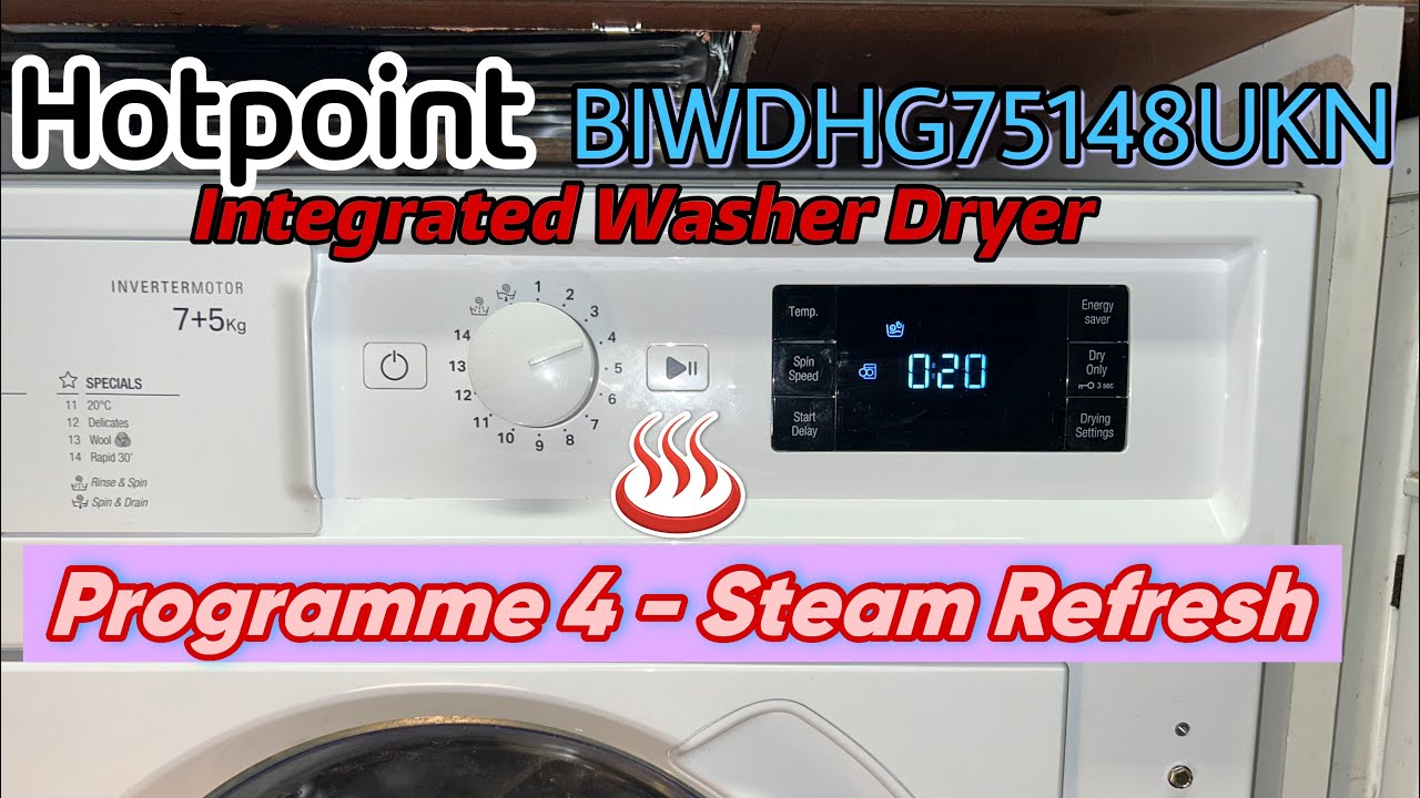 Hotpoint BIWDHG75148UK Integrated Washer Dryer: Programme 4 - Steam Refresh