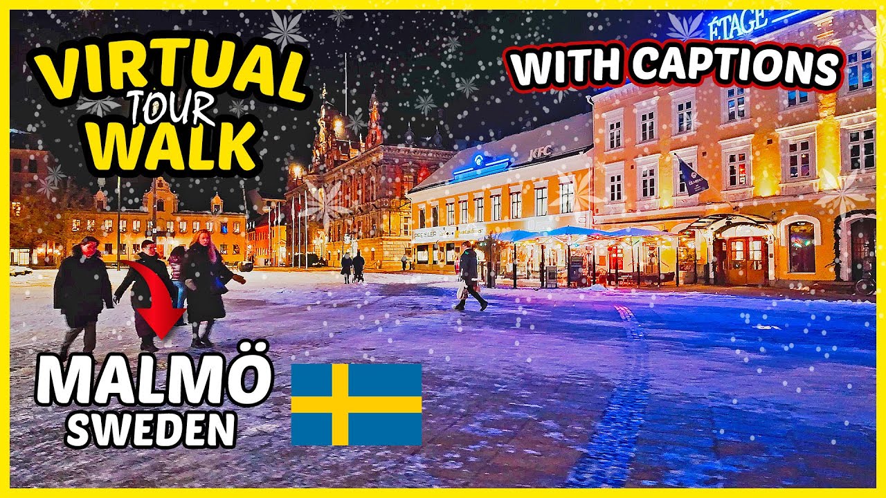 Malm&ouml;, Sweden 🇸🇪 - Freezing Cold Snow Walk ❄️⛄ Immersive Walking Tour