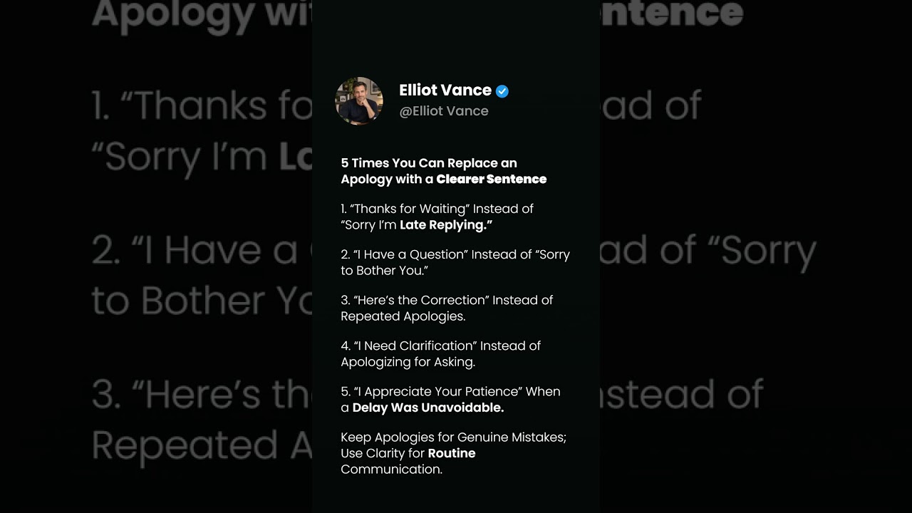 5 Times You Can Replace an Apology with a Clearer Sentence #shorts