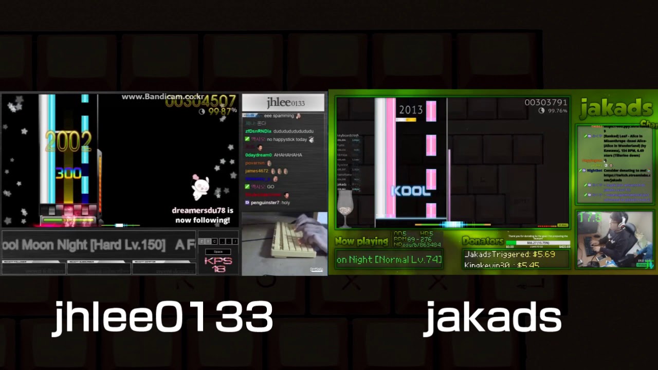 jhlee0133 vs jakads - A Fool Moon Night [Hard Lv.150] (Stream)