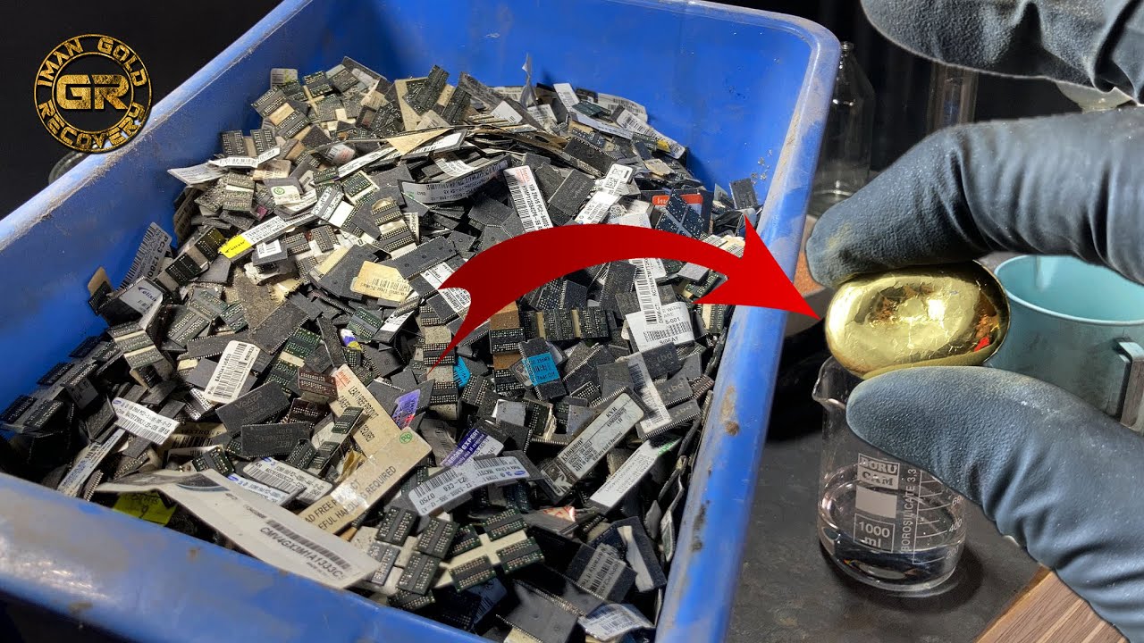 Восстановление золота из 4 кг чипов RAM IC (полный процесс) | Реальная выходная чистота 24K раскрыта