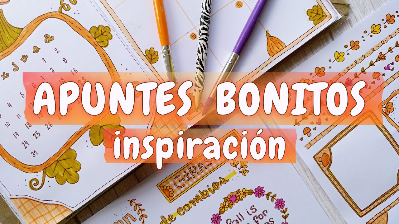 DECORACIÓN VARIADA para APUNTES o AGENDA (2) 🍂 TÍTULOS  y MÁRGENES BONITOS con DIBUJOS de OTOÑO