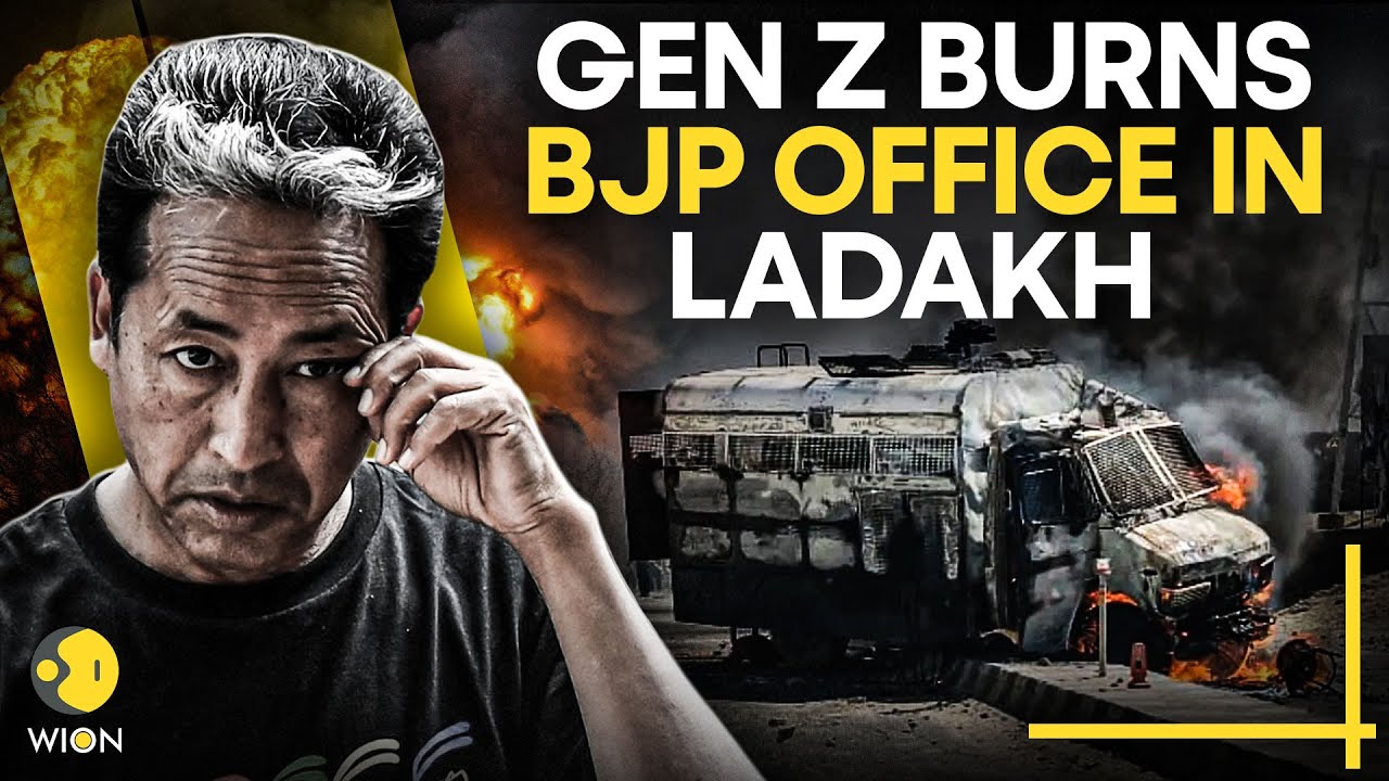 Ladakh Protest LIVE: Gen Z Burns BJP Office! Protest Turn Deadly As 4 Killed, 70 Missing | WION