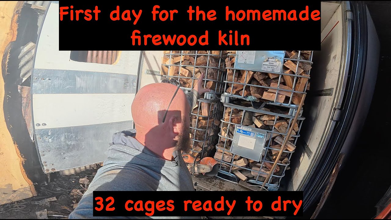 Homemade firewood kiln - day 1