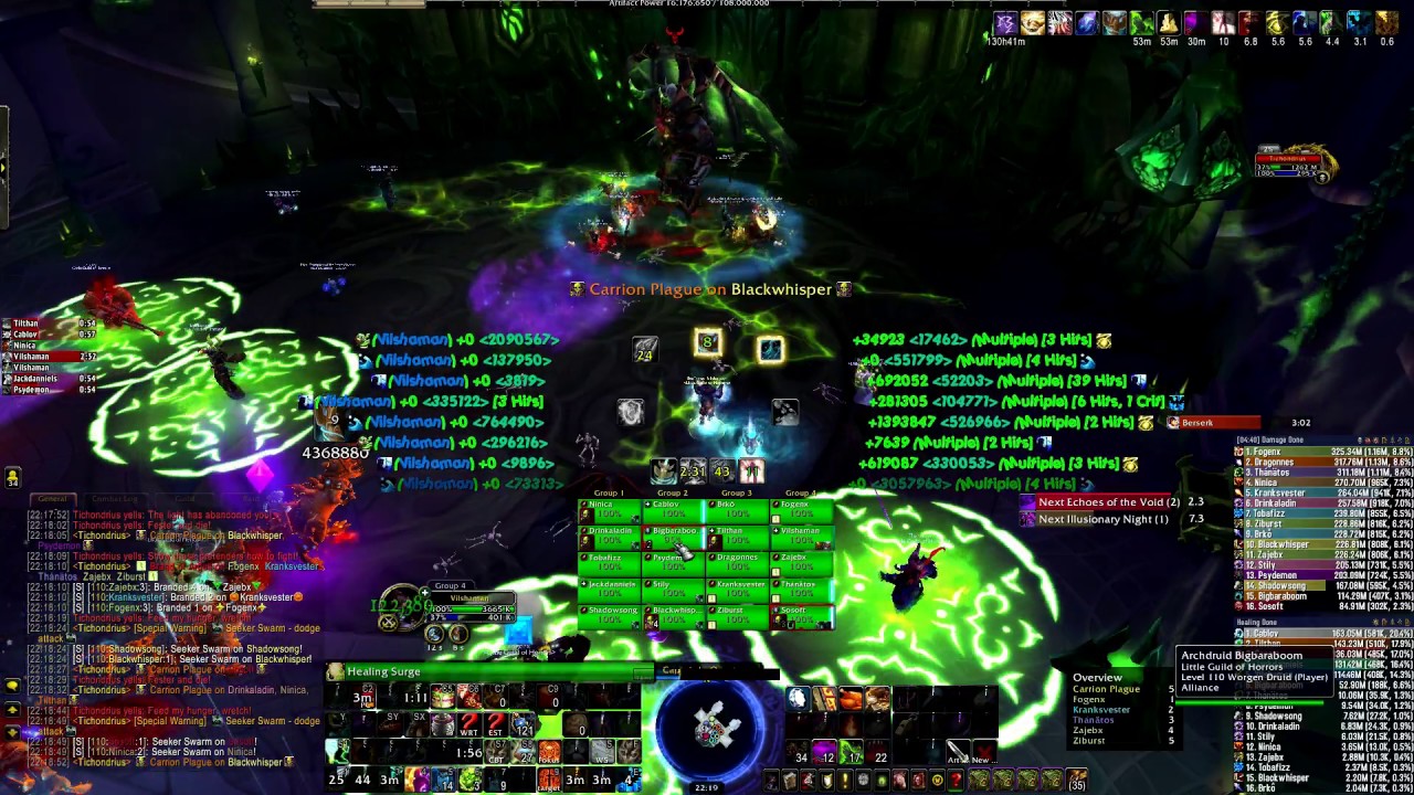 Tichondrius | Mythic Nighthold | WoW LEGION [Resto Shaman PoV]