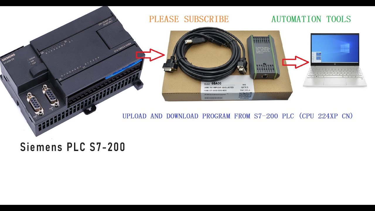 How to Upload Download Program from S7-200 PLC by using PC Adapter USB (MPI) Cable.