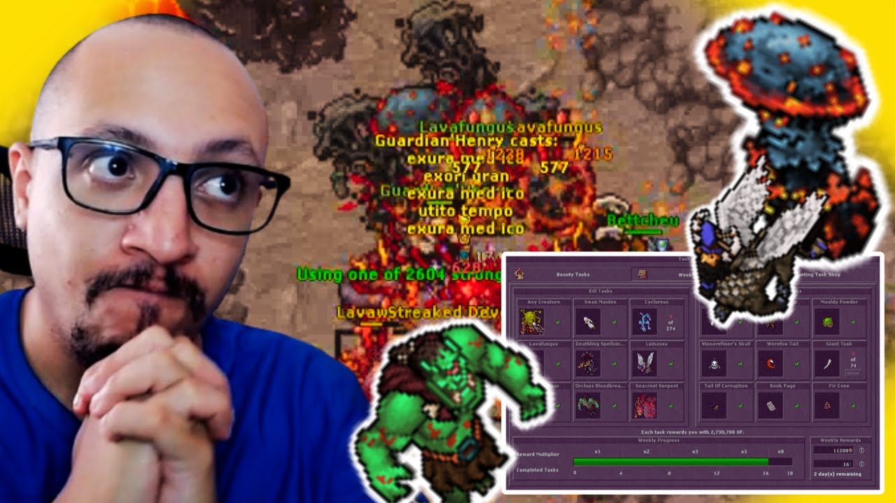 TIBIA - HUNTING TASK EP 14 - SÓ VOU CONSEGUIR FAZER ATÉ AQUI, MAS JÁ VALEU A PENA 😎