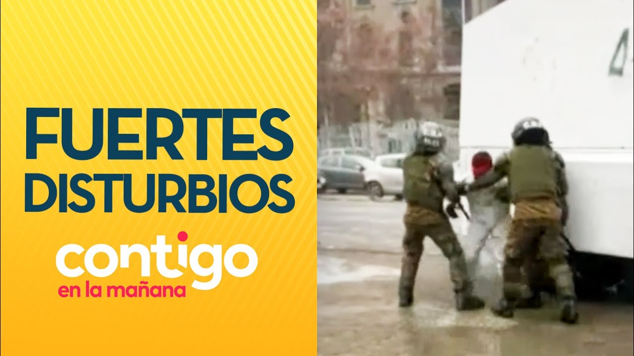 FUERTES DETENCIONES: Disturbios de overoles blancos en Instituto Nacional - Contigo en La Mañana