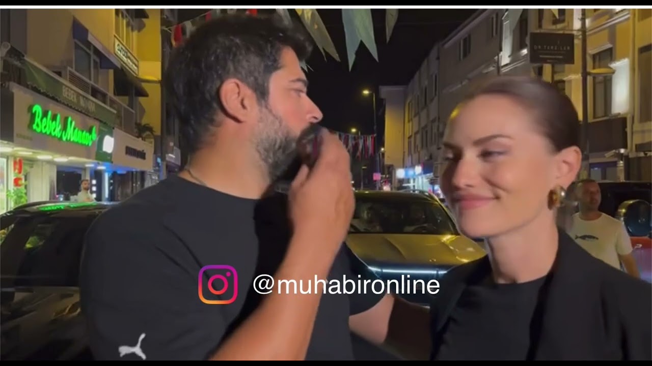 Burak Özçivit ve Fahriye  Evcen Bebek’te açıklamalar yaptı