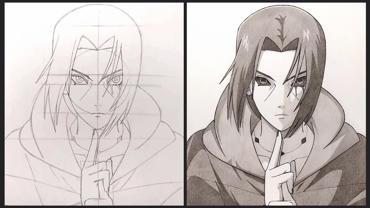 Cara Menggambar Itachi Edo Tensei - Naruto | Drawing Itachi Uchiha - Step by Step