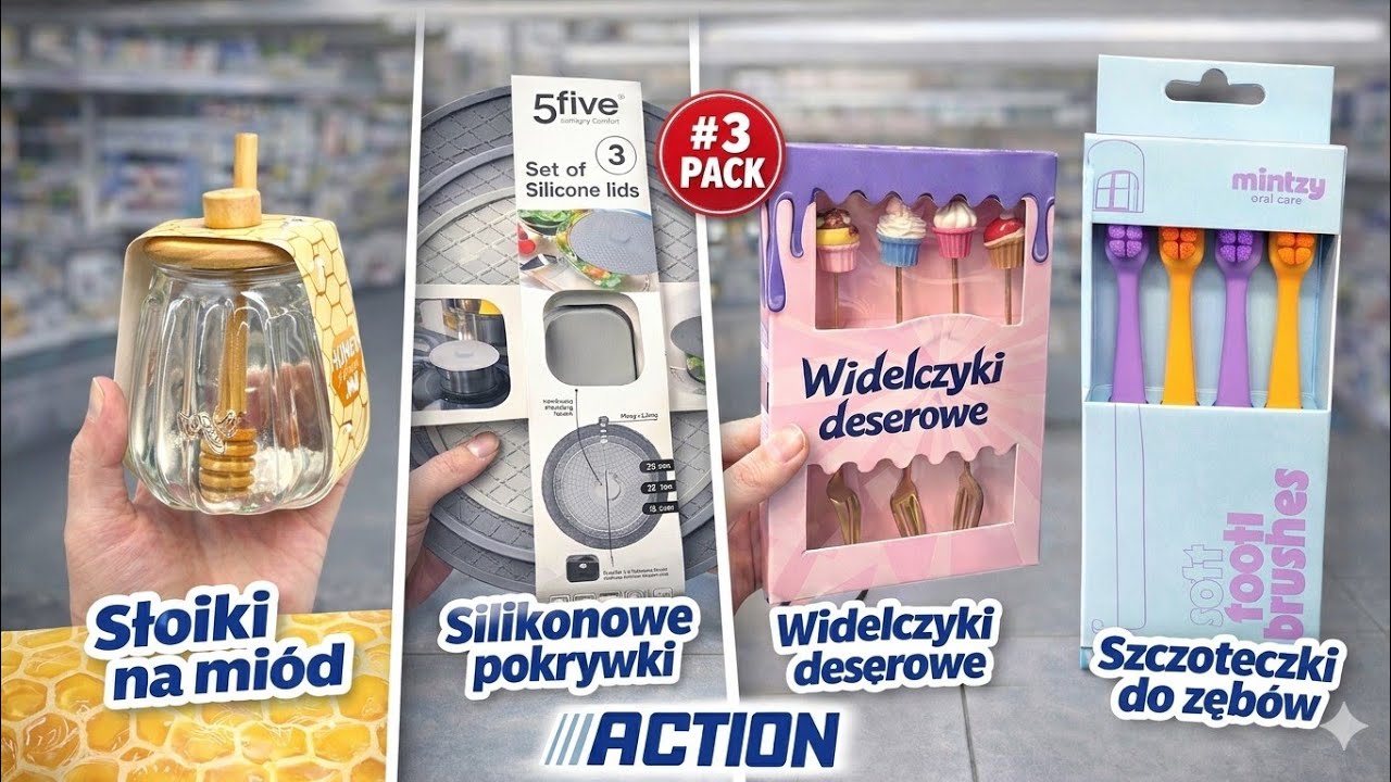 ACTION 🛍 Przegląd nowości❗️Sztućce deserowe❗️ Silikonowe pokrywki❗️