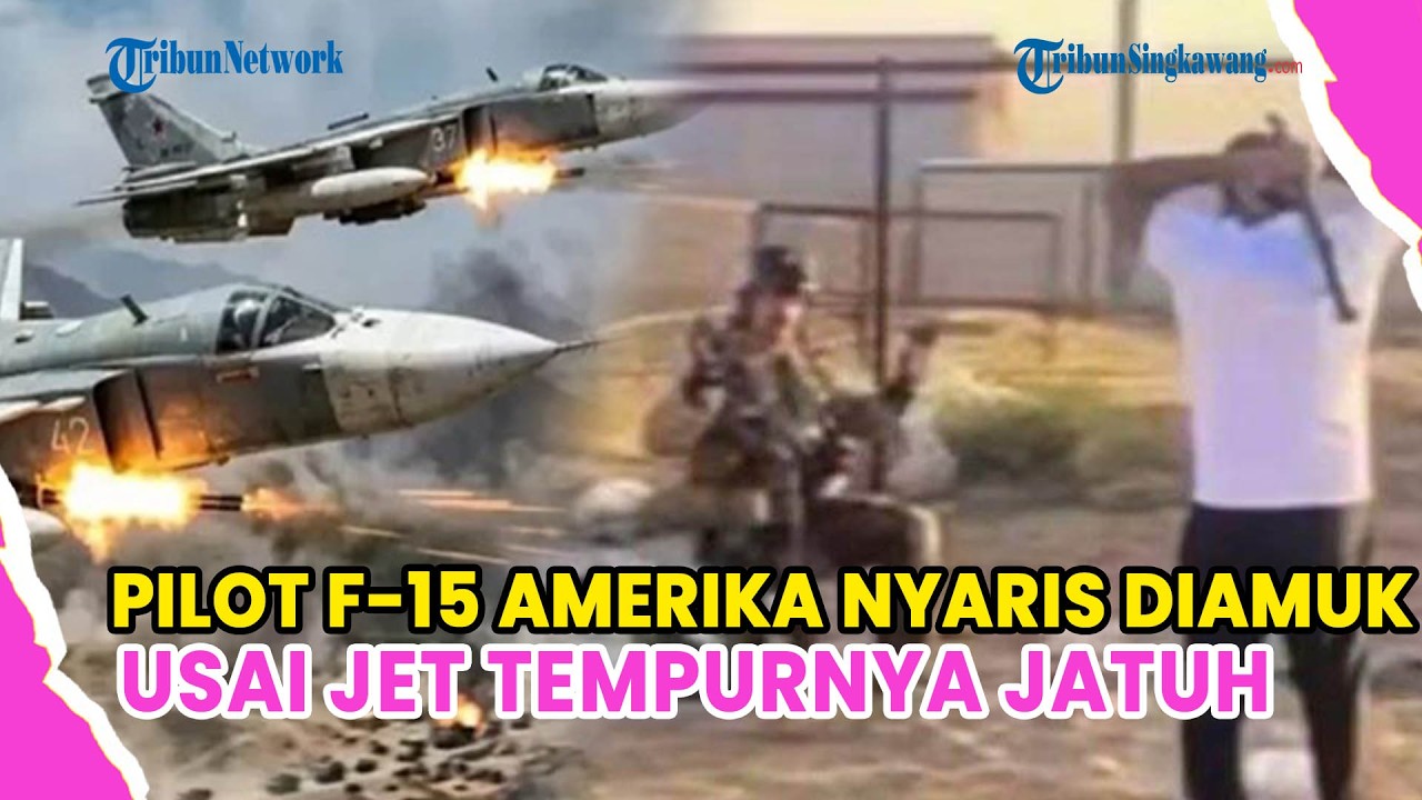 MENCEKAM! PILOT F-15 AMERIKA NYARIS DIAMUK WARGA USAI JET TEMPURNYA JATUH DI KUWAIT