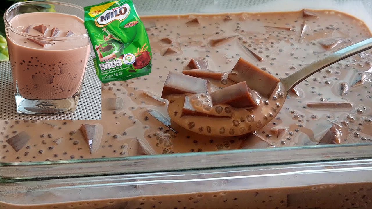 อร่อยมากกกกกก วุ้นไมโลสาคู สูตรเข้มข้น ทำขายได้เลย l แม่มิ้ว l Milo dessert