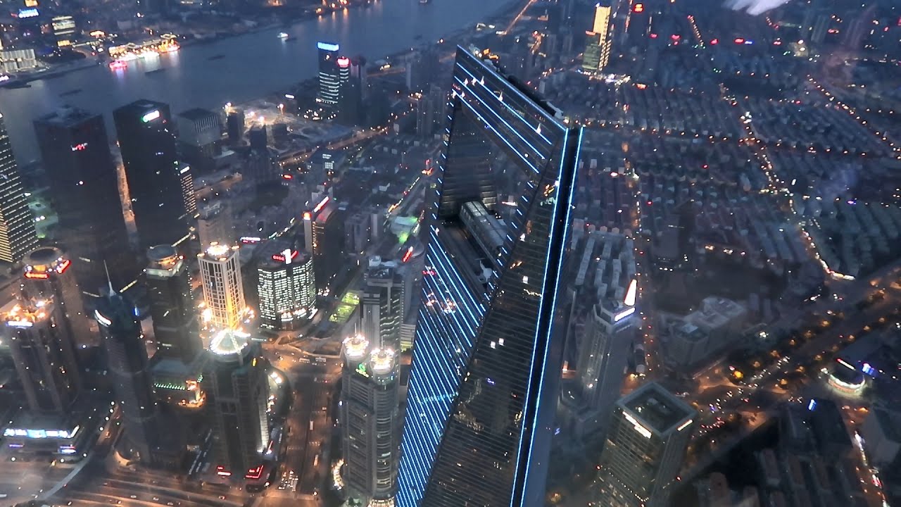 Inside Shanghai Tower - 118th floor Shanghai Panorama at night