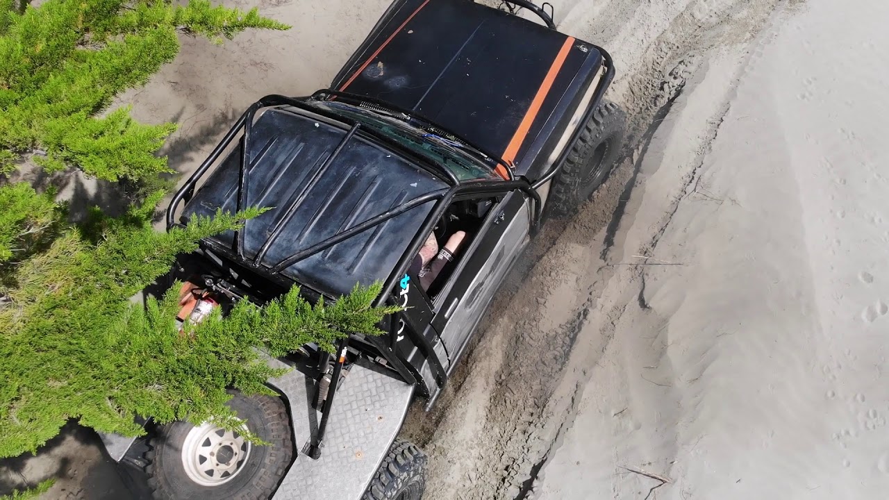 following the comp truck around with the drone