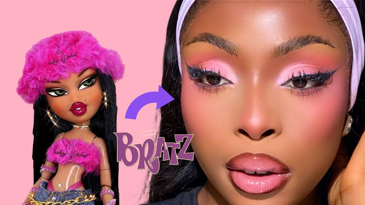TURNING MYSELF INTO A PINK BRATZ DOLL MAKEUP
