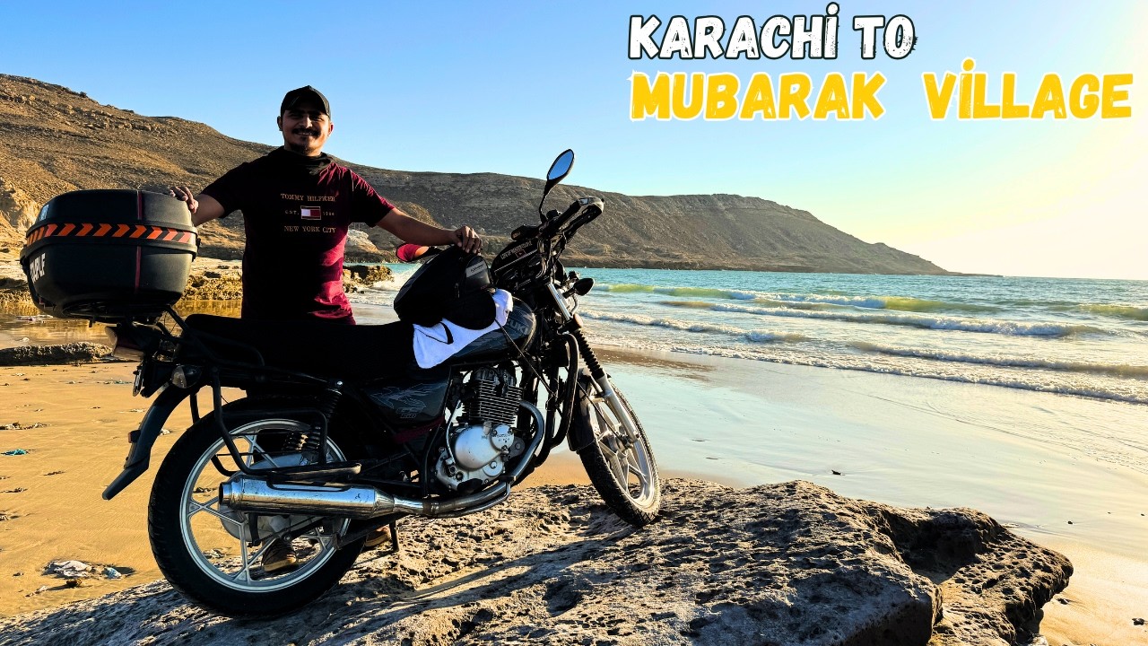 Iftar at Mubarak Village Beach Karachi | Bike Ride To Mubarak Village | Wandercouple2023