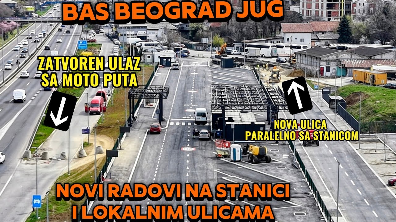 Bas stanica Beograd JUG zatvoren prolaz sa Moto puta,radovi nova ulica,Parking servis na parkingu