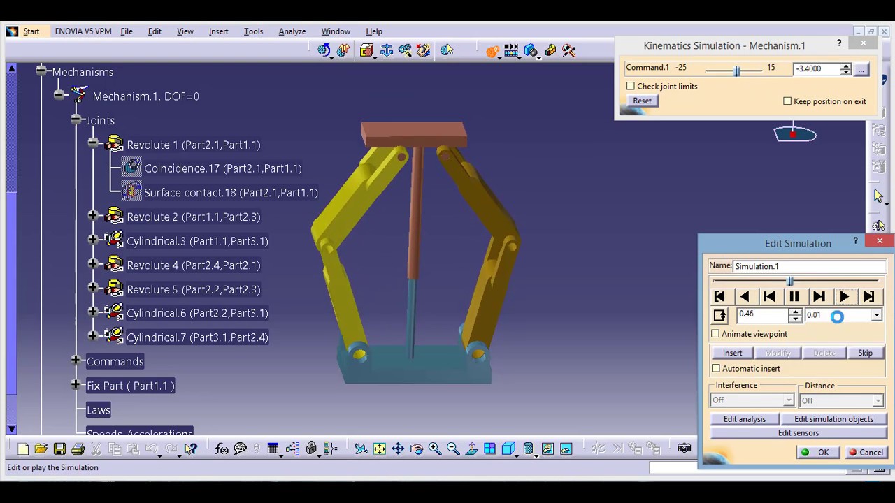 catia v5 assembly and simulation ##58: (lift joint)