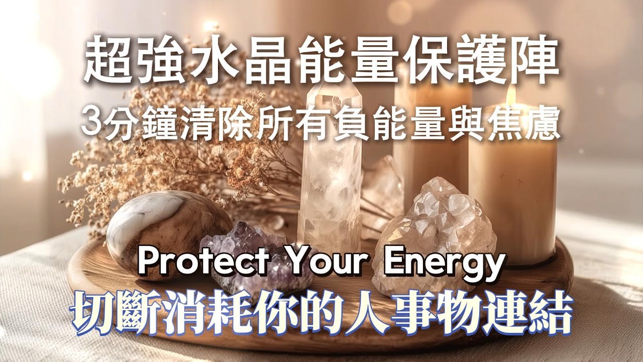 超強水晶能量保護陣🕯️3分鐘內清除所有負能量與焦慮 切斷消耗你的人事物連結 淨化低能量低磁場 化解是非小人口舌爭執 吸引力法則 Protect Your Energy