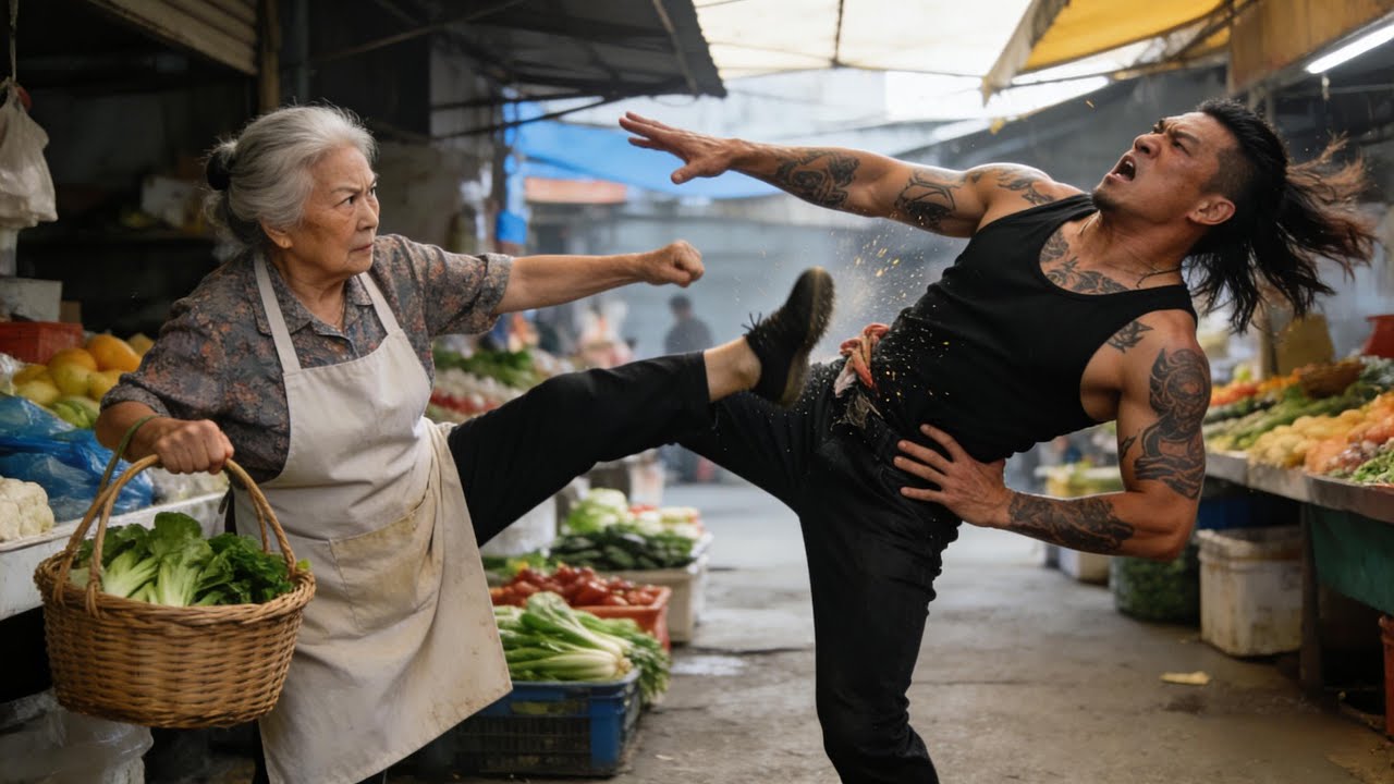 惡霸囂張收保護費，誰知買菜大媽深藏不露，直接一腳將他踢飛！# Kung Fu # 中國功夫 # 動作片# 馬永貞之英雄血
