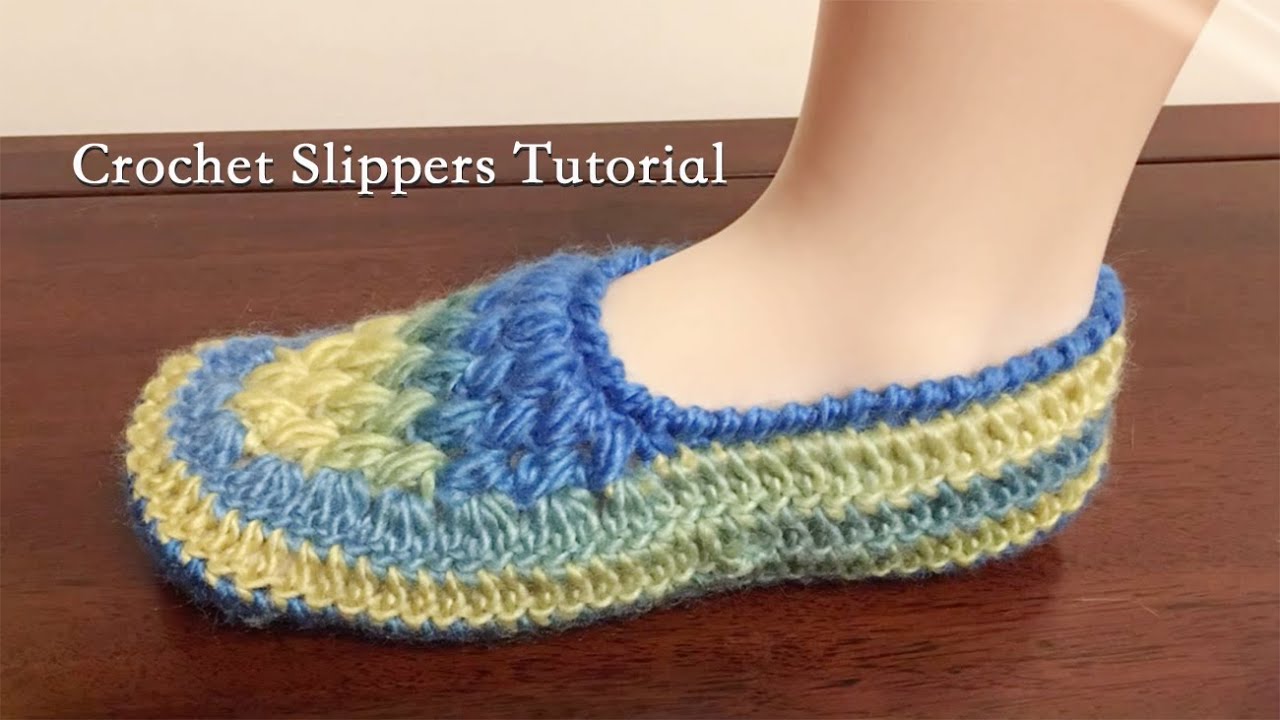 男士地板鞋钩针教程，也可钩成女士或亲子款，好看又简单！How to Crochet Indoor Slippers / Socks / Shoes