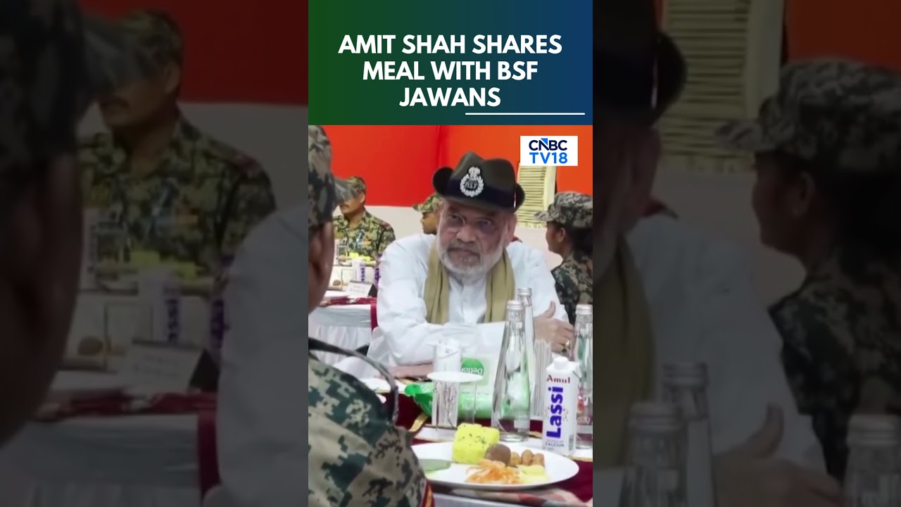 WATCH: Amit Shah Meets BSF Jawans, Shares Meal At India-Bangladesh Border In Tripura