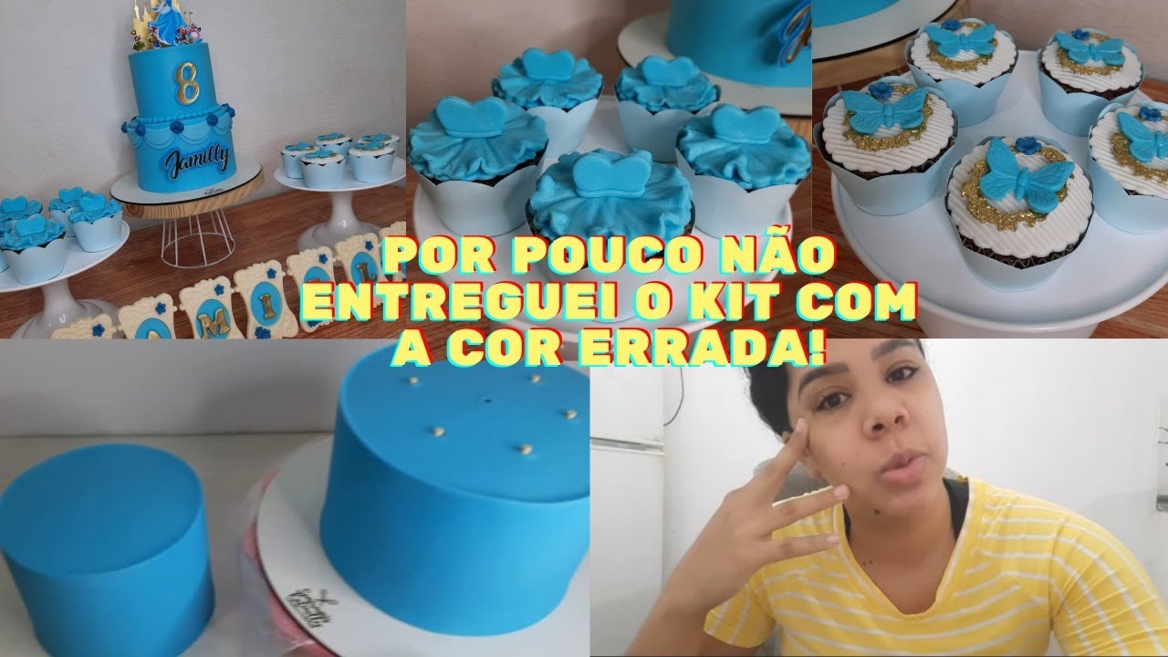 KIT FESTA CINDERELA | CUPCAKE | BOLO | QUADRINHOS DE CHOCOLATE | ROTINA DE ENCOMENDA