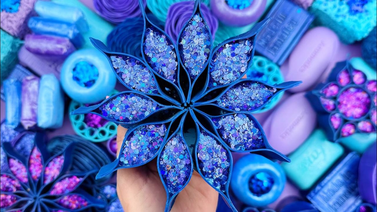 @AllaAsmr Compilation set★ASMR SOAP★Crushing soap★Cutting soap cubes★FOAM&GLITTER&STARCH★​⁠