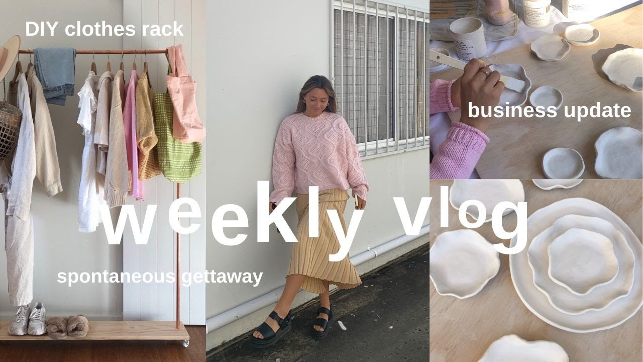 vlog - friends, spontaneous getaway, diy (cute af) clothes rack & business update | lolita olympia