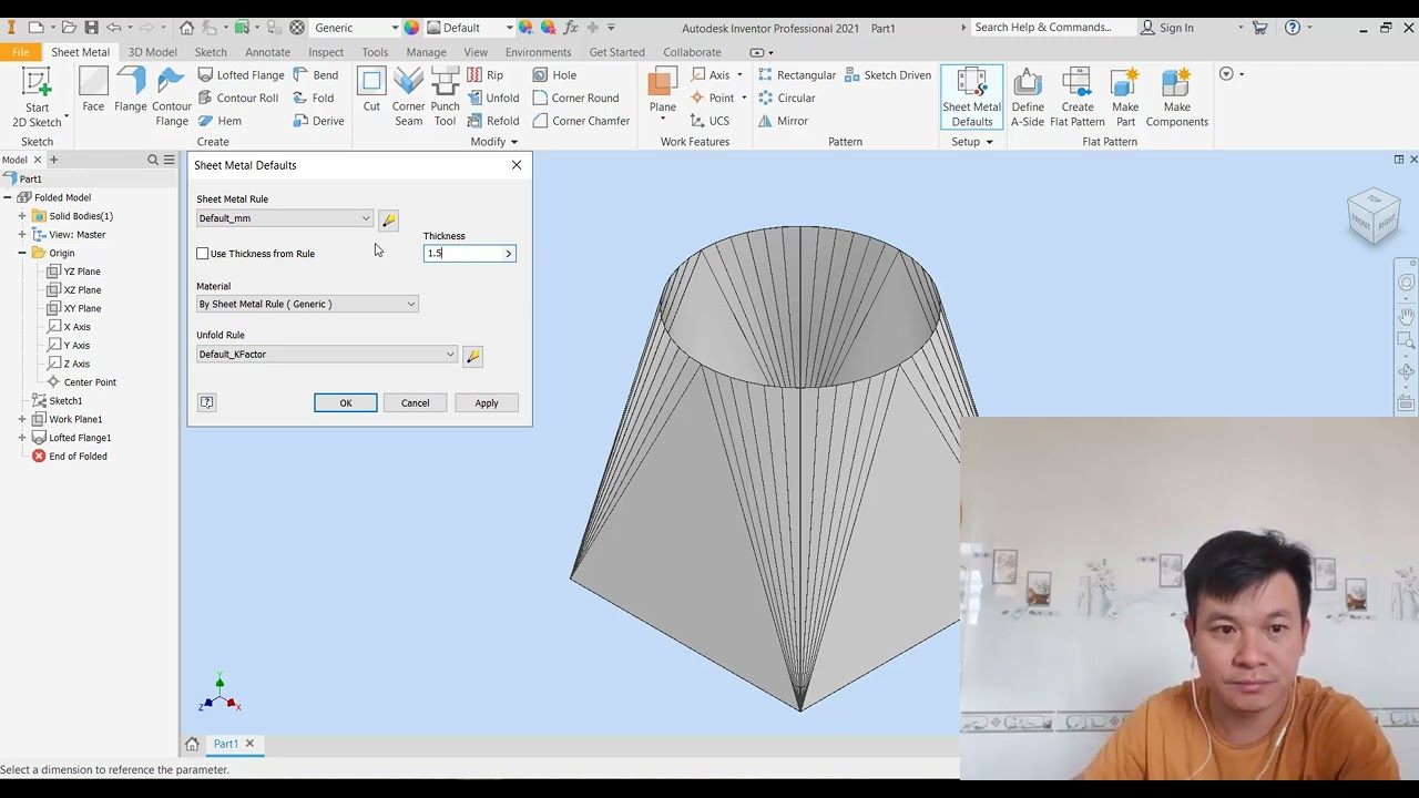 Autodesk Inventor Sheet Metal Tutorial Hopper Design & Assembly PART 03