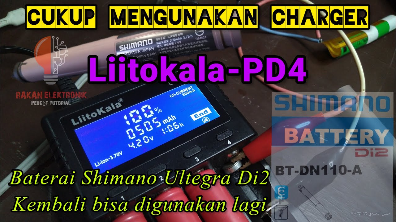 Shimano BT-DN110-A Di2 Battery drop tidak mau charger || gunakan Liitokala-PD4 #liitokala #shimano