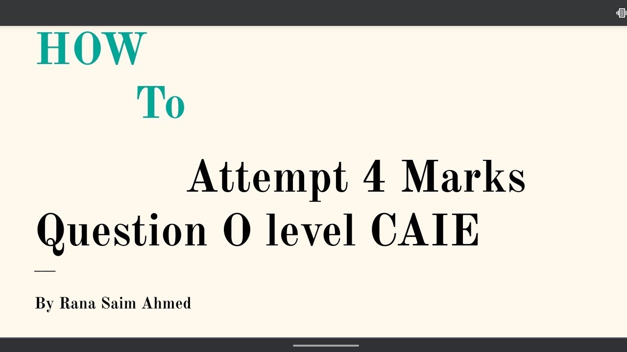 How to Attempt 4 Marks Question | O Level's Pakistan Studies Paper I | History | Examiner demand