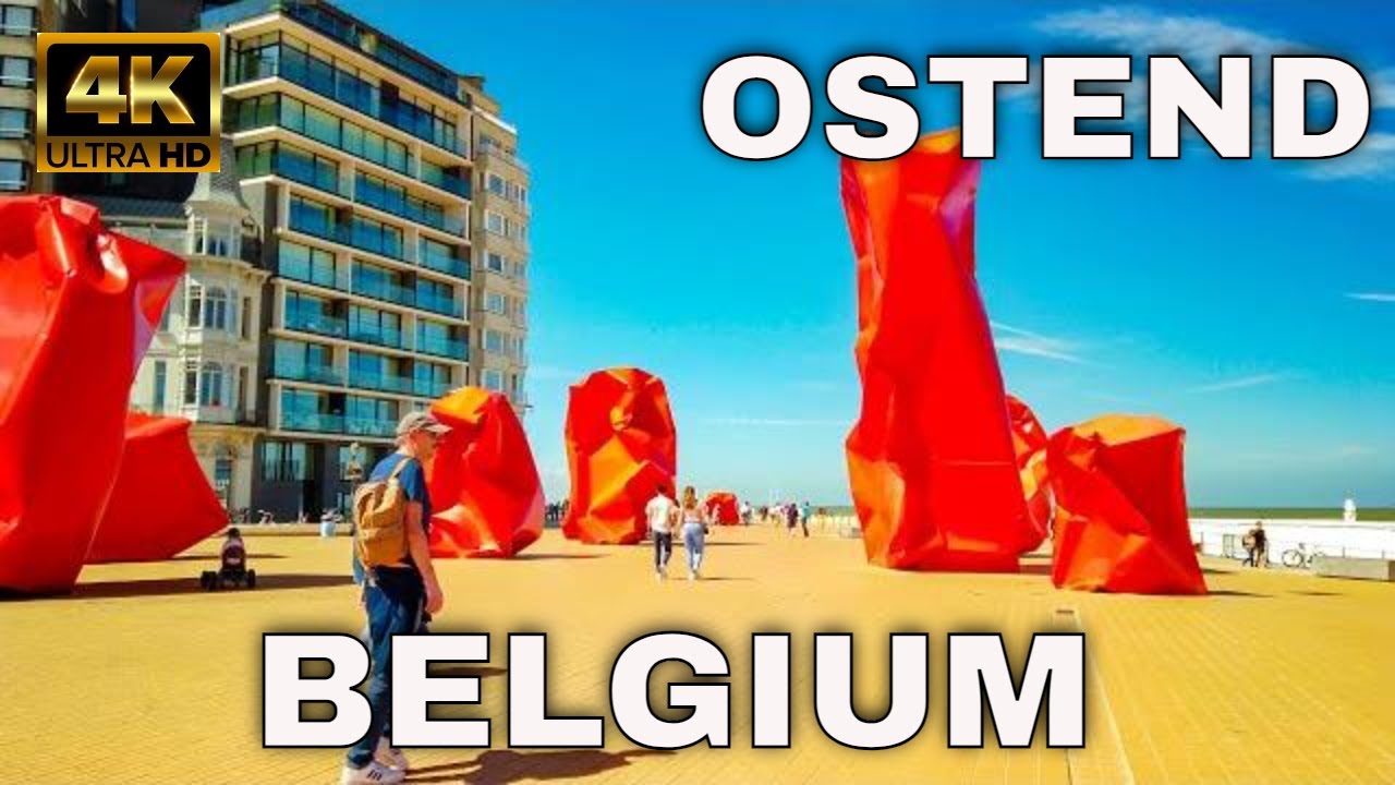 🇧🇪 Ostend - Belgium Walking Tour 2022 - Long Beach Promenade