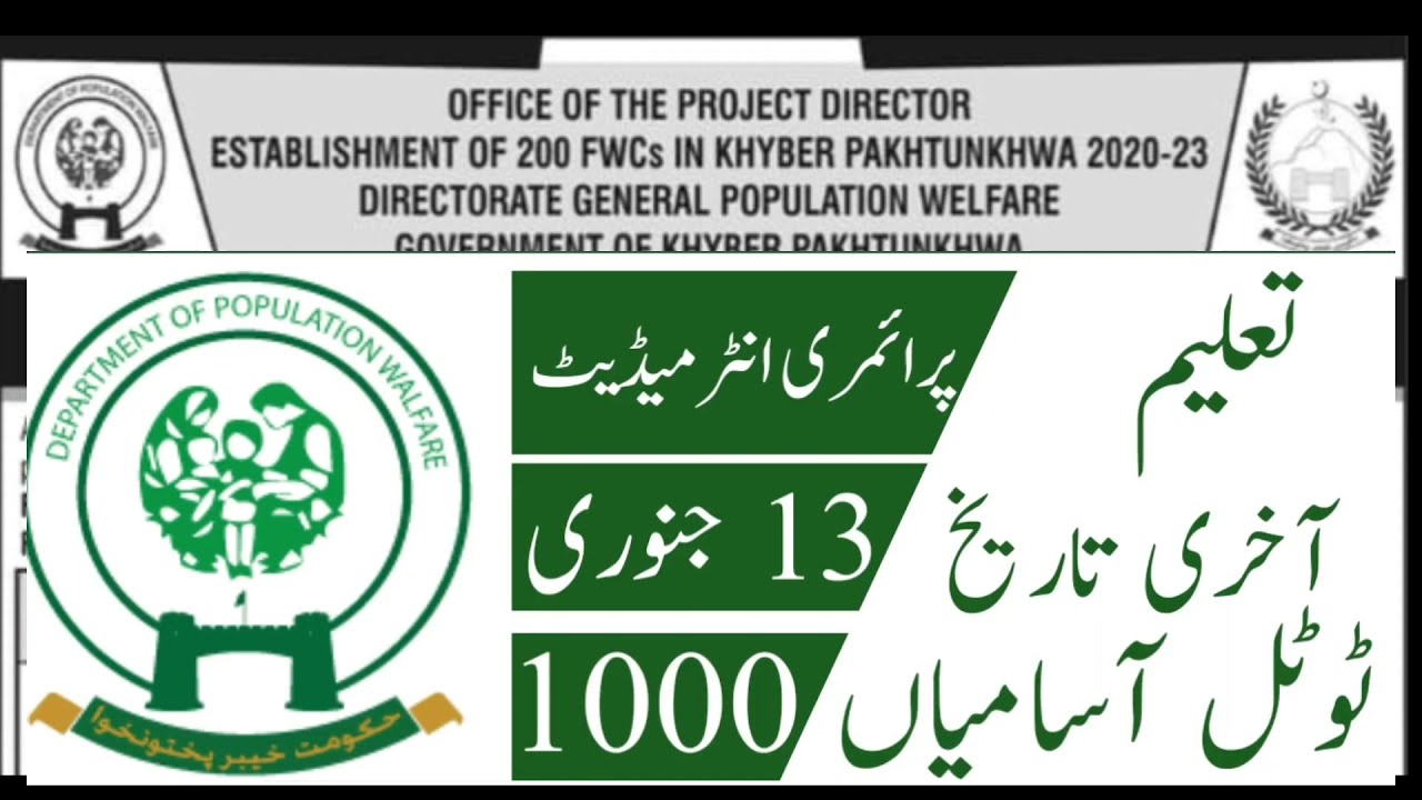 Population Welfare Department Jobs 2021 || Government Jobs 2021 || Jobs in Pakistan || Jobs 2021