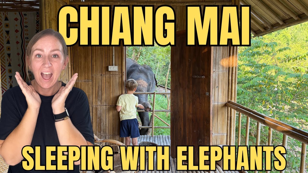 We Slept in a Bamboo Hut with Elephants | Family Travel Thailand