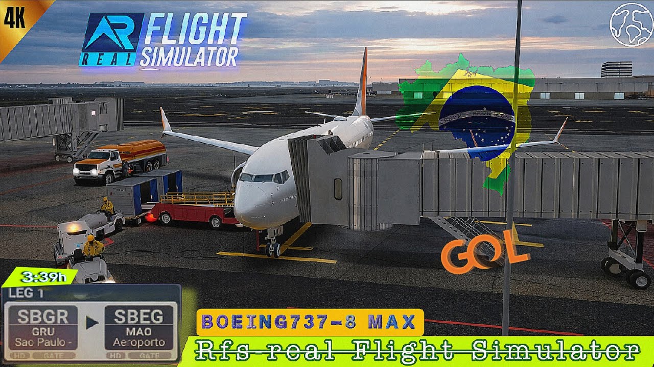SBGR🇧🇷(Sao Paulo🛫)--(B737-8MAX)-→SBEG🇧🇷((MAO Aeroporto🛬) RFS-REAL FLIGHT SIMULATOR [[FULL FLIGHT✈️]]