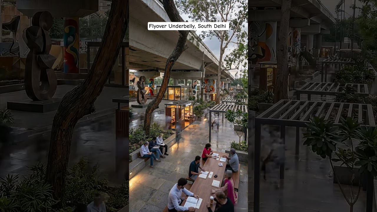 Because Indians Really Need to Study and Civic Sense | South Delhi Flyover Underbelly AI Concept